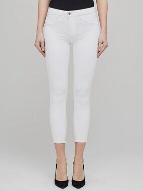 L'Agence Women's White Stretch Margot Skinny High Rise Jeans Denim Pants Size 27